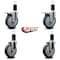 Service Caster 5'' Thermoplastic Rubber Swivel 1-5/8'' Expanding Stem Caster Set 2 Total Lock Brakes, 4PK SCC-EXTTL20S514-TPRB-2-S-2-158 - alternate 2